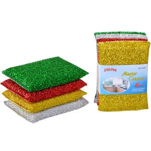 Купить «Набор губок блестящих 4 шт 6027 «Master Cleaner» , 12×8,5×1,5 см» в магазине color-it»