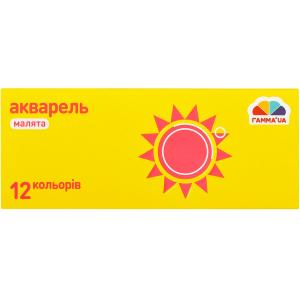 Купить «Акварель 12 цветов «Малята»  картон «Гамма»  17×7  см 100102  /311036» в магазине color-it»